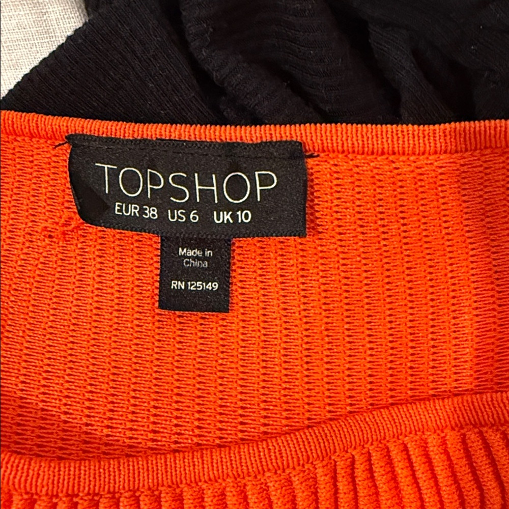 Orange Ribbed Women's Top - Picture 5 of 5